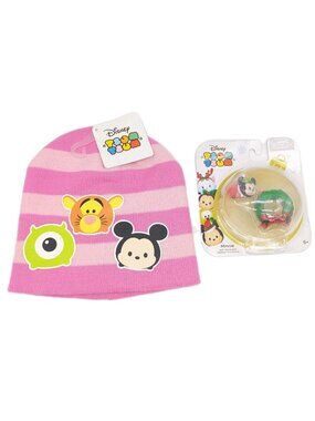 Tsum Tsum Disney Minnie Mouse Holiday Stackable Pink Tigger Monster Inc Knit Hat